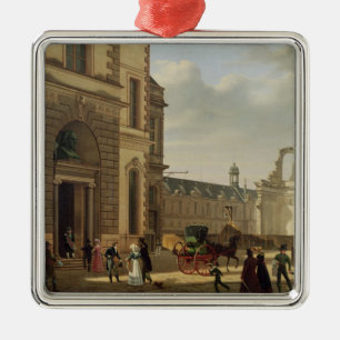 The Entrance to the Musee de Louvre and St. Metal Ornament