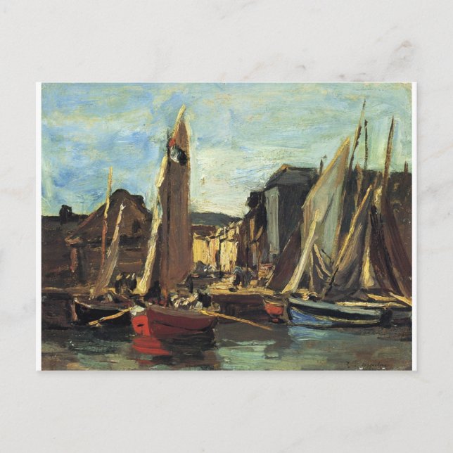The Entrance to the Port of Honfleur Eugene Boudin Postcard (Front)