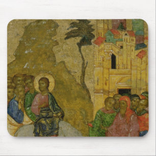 The Entry into Jerusalem, Russian icon Mouse Pad