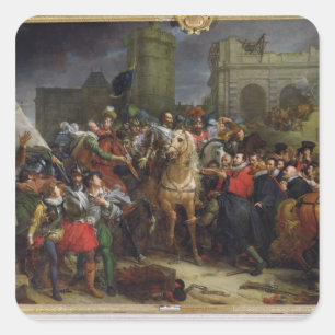 The Entry of Henri IV  into Paris Square Sticker