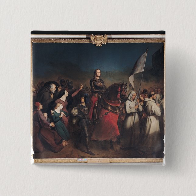 The Entry of Joan of Arc  into Orleans 2 Inch Square Button (Front)