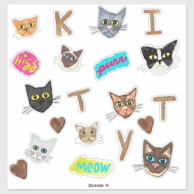 The Epic Cat Heads Sticker Collection (Sheet)