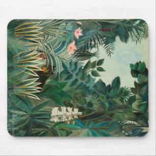 The Equatorial Jungle (1909) by Henri Rousseau. Mouse Pad