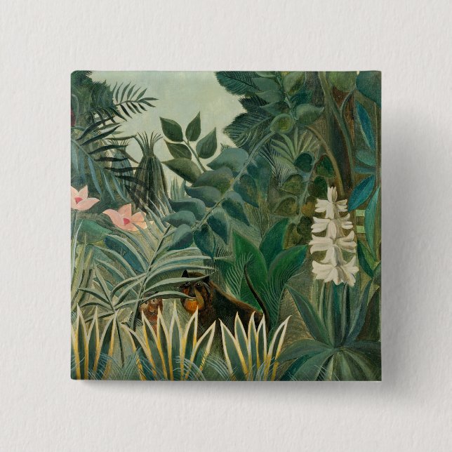 The Equatorial Jungle, 1909 (oil on canvas) 2 Inch Square Button (Front)