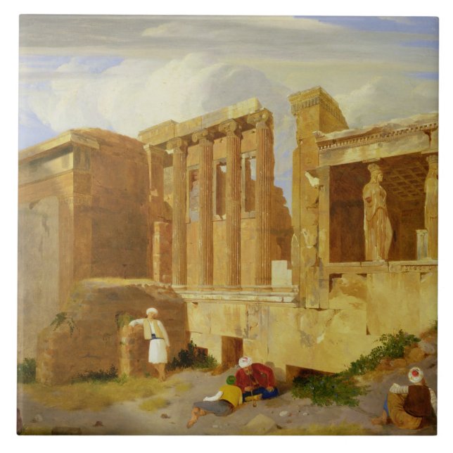 The Erechtheum, Athens, with Figures in the Foregr Tile (Front)
