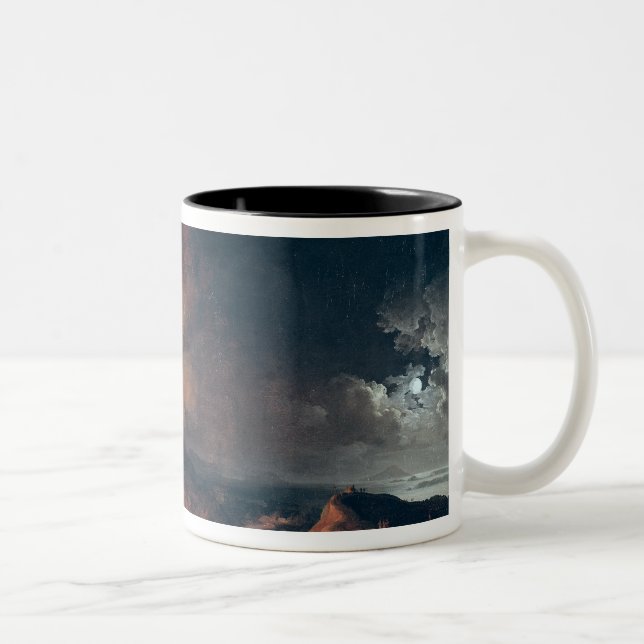The Eruption of Mount Vesuvius in 1771 Two-Tone Coffee Mug (Right)