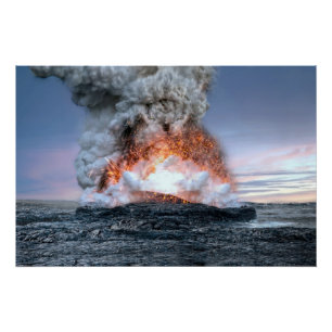 The eruption of the Kilauea volcano in Hawaii, Poster