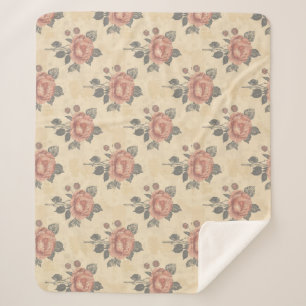 The essence of blooming grace pattern sherpa blanket