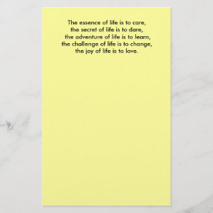The essence of life is to care,the secret of li... stationery