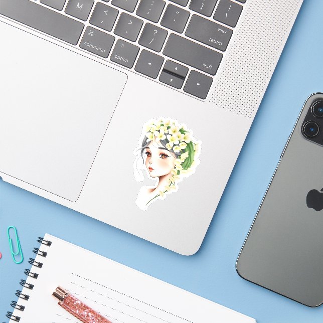 The Essence of Woman: Grace, Strength, and Beauty  (Laptop w/ iPhone)