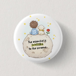 The Essential Is Invisible to Screens 1 Inch Round Button
