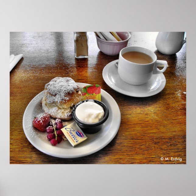 Thé et Scones Imprimer ou poster (Devant)