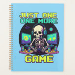 The Eternal Gamer Planner<br><div class="desc">Perfect for the dedicated gamer who can't resist one more round. Featuring a cool skeleton setup,  this design captures the ultimate gaming addiction in a fun,  retro style. A must-have for every PC and console enthusiast!</div>