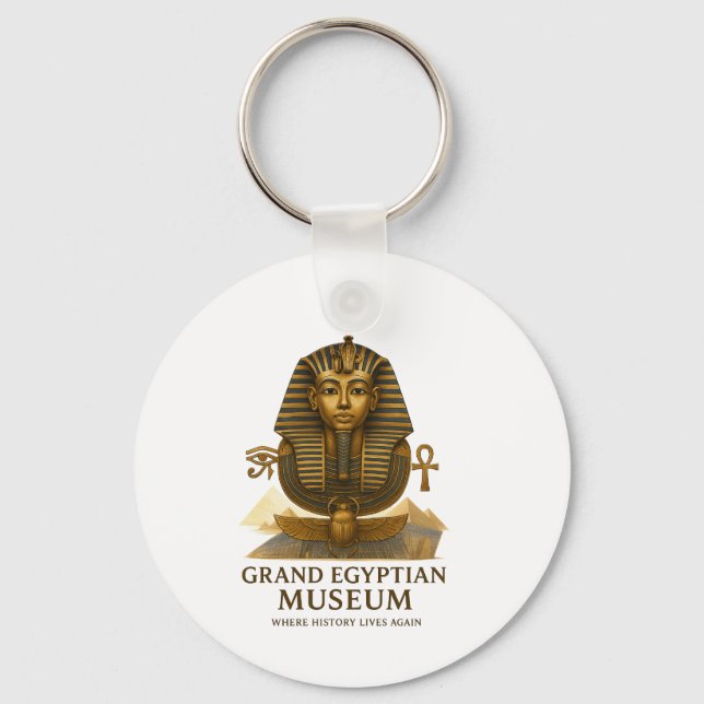 The Eternal Legacy – Grand Egyptian Museum Opening Keychain (Front)
