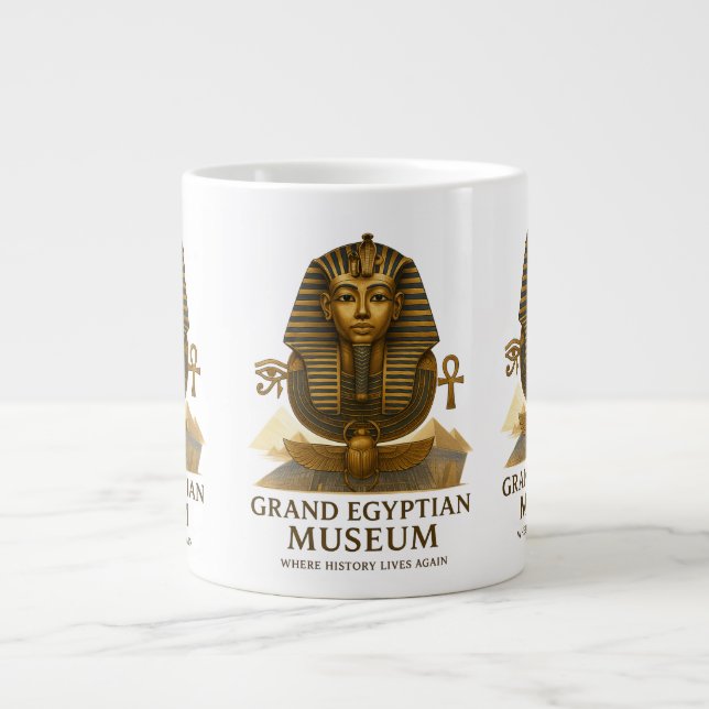 The Eternal Legacy – Grand Egyptian Museum Opening Large Coffee Mug (Front)