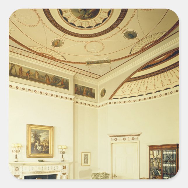 The Etruscan Room designed by Robert Adam Square Sticker (Front)