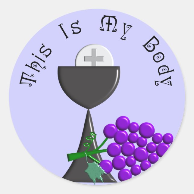 The Eucharist Chalice & Communion Host Gifts Classic Round Sticker (Front)