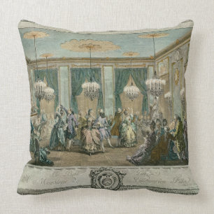 The Evening Dress Ball at the House of Monsieur Vi Throw Pillow