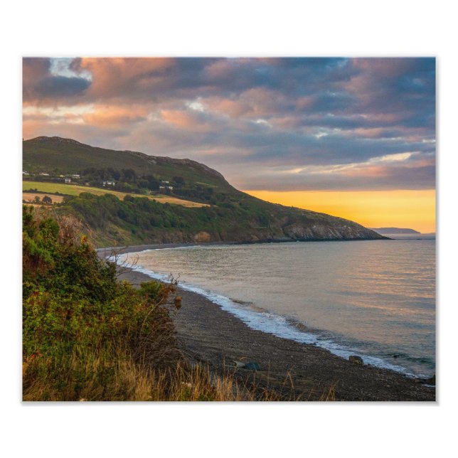 The Evening Glow of Greystones Coast Photo Print (Front)