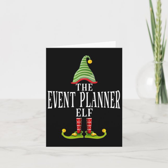 The Event Planner Elf Funny Matching Pajama Xmas  Card (Front)
