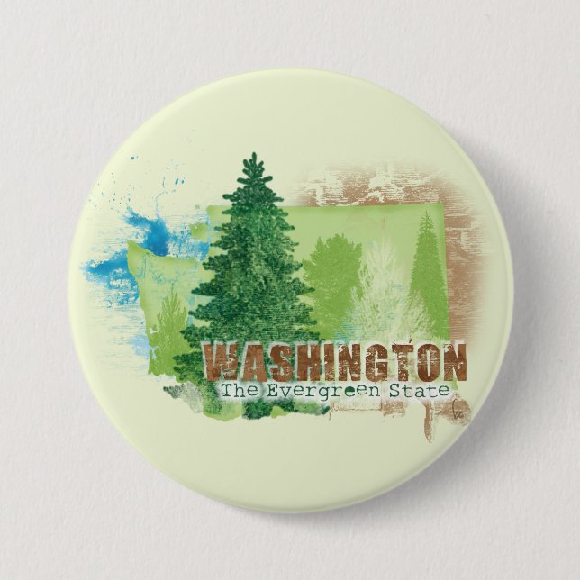 The Evergreen State 3 Inch Round Button (Front)