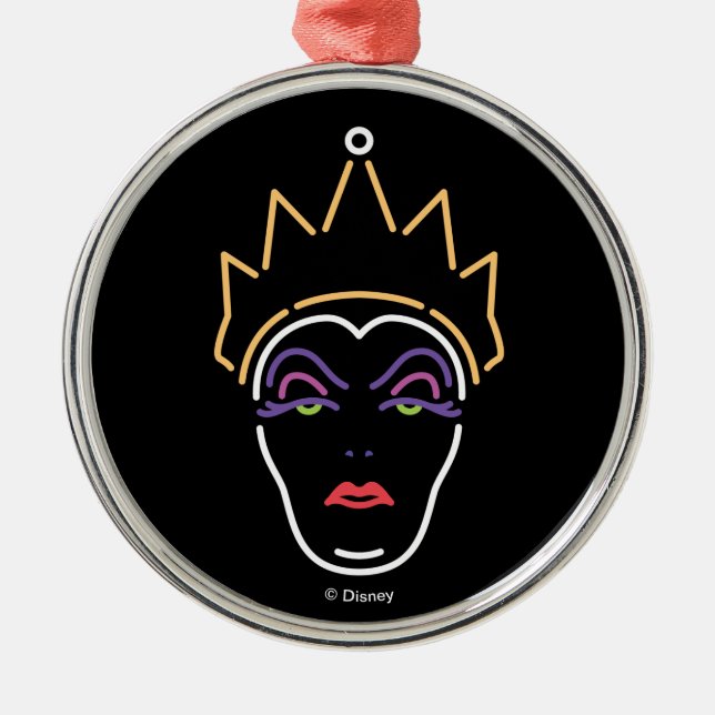 The Evil Queen | Neon Face Metal Ornament (Front)