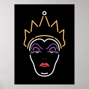 The Evil Queen   Neon Face Poster