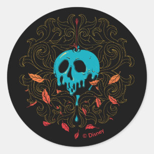 The Evil Queen   Skull Apple Design Classic Round Sticker