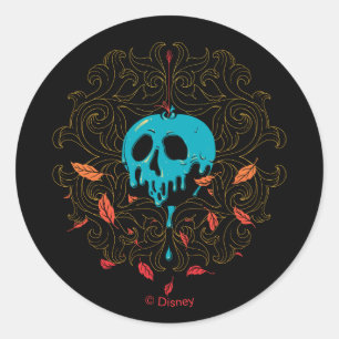 The Evil Queen   Skull Apple Design Classic Round Sticker