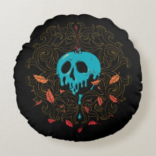 The Evil Queen   Skull Apple Design Round Pillow