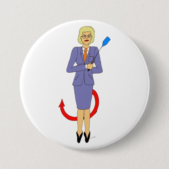 The Evil Teacher 3 Inch Round Button (Front)