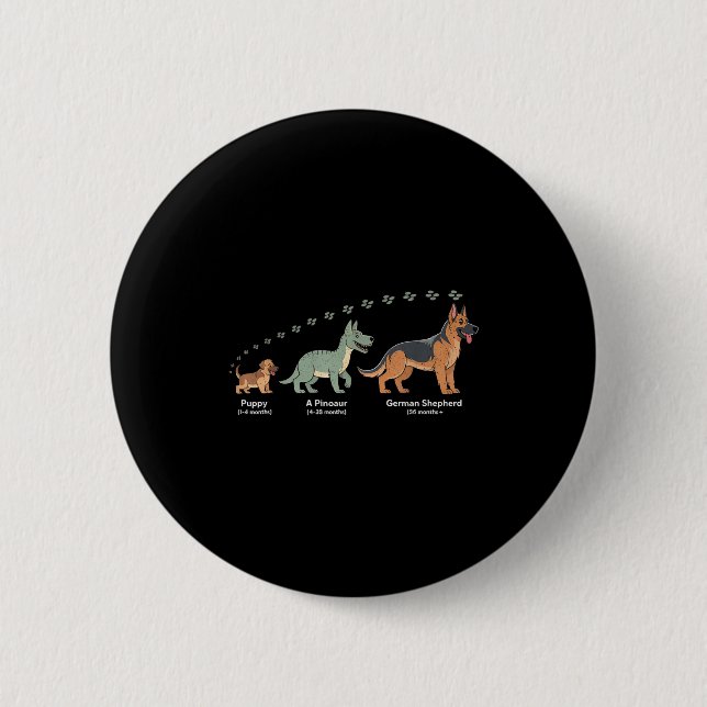 The Evolution Of A German Shepherd - Dog Owner Pet 2 Inch Round Button (Front)