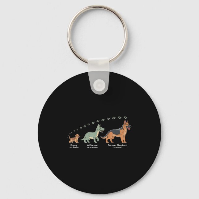 The Evolution Of A German Shepherd - Dog Owner Pet Keychain (Front)