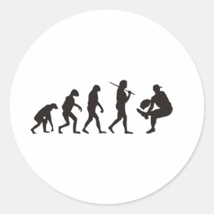 The Evolution Of Baseball Pitcher Classic Round Sticker
