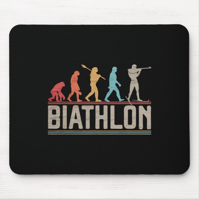 The Evolution Of Biathlon Target Shooting Xc Skiin Mouse Pad (Front)