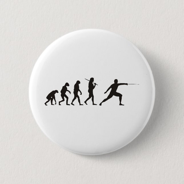 The Evolution Of Fencing 2 Inch Round Button (Front)