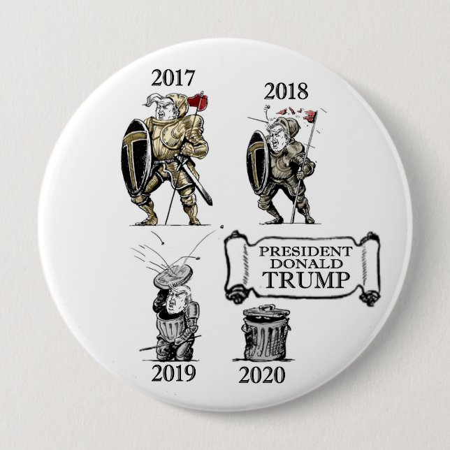 The Evolution of President Trump 4 Inch Round Button (Front)