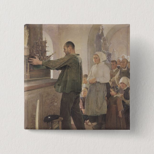 The Ex Voto, 1898 2 Inch Square Button (Front)