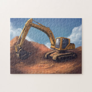 The excavator at daily work jigsaw puzzle