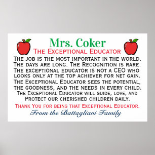 The Exceptional Teacher / Educator Poster