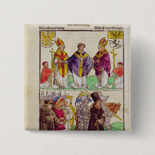 The execution of Jan Hus 2 Inch Square Button