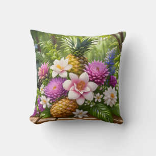 The exotic charm of pineapples Throw Pillow