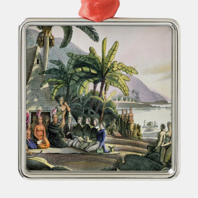 The Expedition Party and King Kamehameha I Metal Ornament (Front)