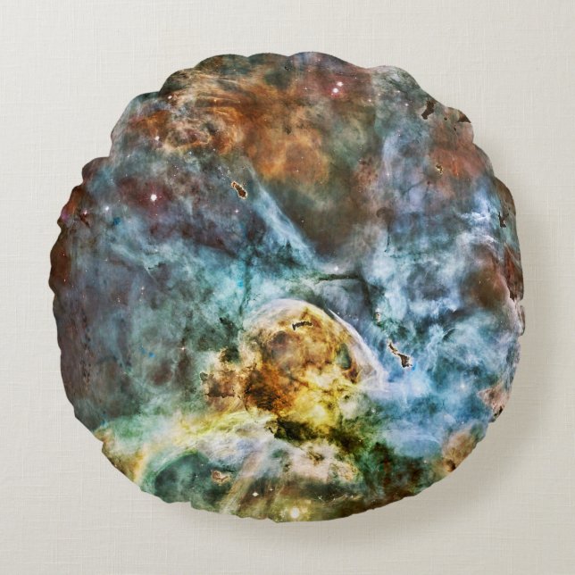The Exploding Nebula and Planets Round Pillow (Front)