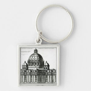 The Exterior of St. Peter's Basilica in Rome Keychain