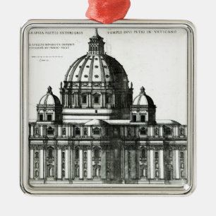 The Exterior of St. Peter's Basilica in Rome Metal Ornament