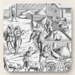 The extraction of metals, after a woodcut in 'Cosm Coaster