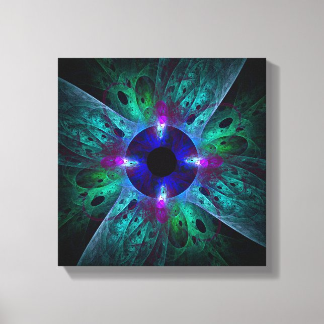 The Eye Abstract Art Black and White Canvas Print (Front)