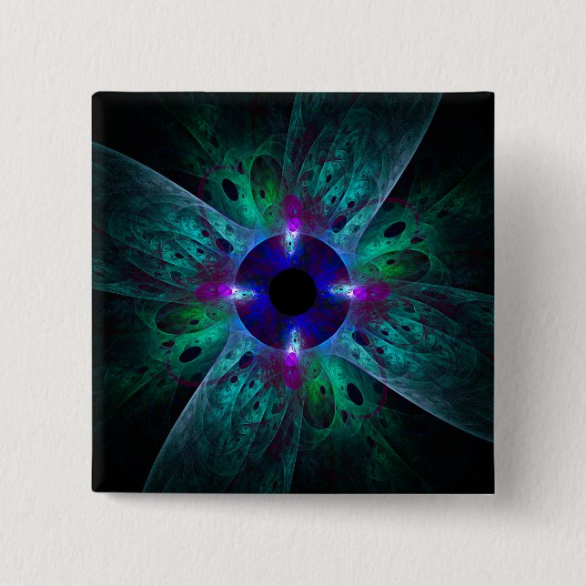 The Eye Abstract Art Button (square) (Front)
