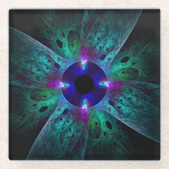 The Eye Abstract Art Glass Coaster (Front)